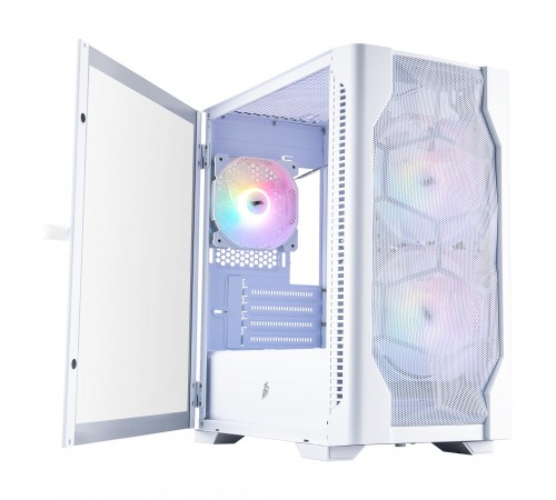 Корпус 1stPlayer D4-M-WH-2F1P-W-1F1-W White