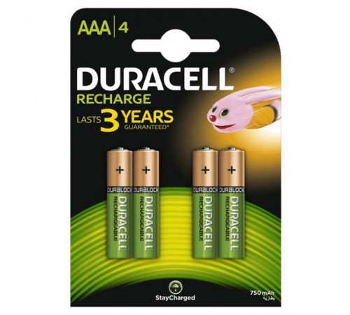 Акумулятор Duracell Recharge DC2400 Ni-MH AAA/HR03 750 mAh BL 4шт Акумулятор Duracell Recharge DC2400 Ni-MH AAA/HR03 750 mAh BL 4шт