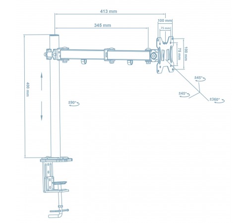 Кронштейн Walfix DM-300B (для монітора)