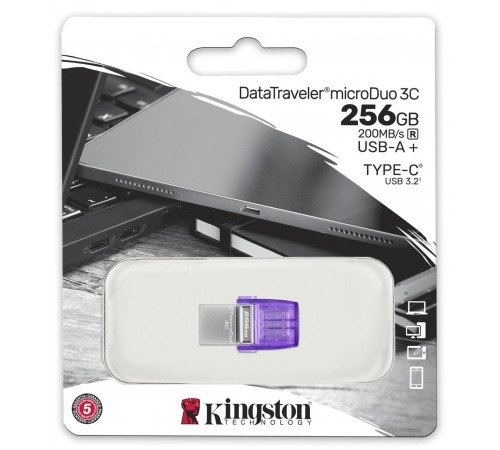 Флеш-накопичувач USB3.2 256GB Type-C Kingston DataTraveler microDuo 3C (DTDUO3CG3/256GB)