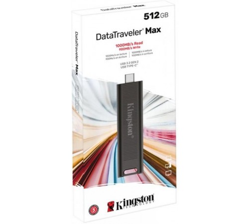 Флеш-накопичувач USB3.2 512GB Type-C Kingston DataTraveler Max Black (DTMAX/512GB)