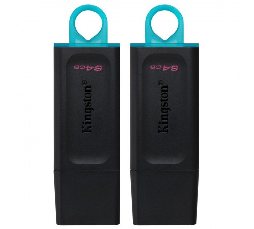 Флеш-накопичувач USB3.2 64GB Kingston DataTraveler Exodia Black/Blue 2 Pieces (DTX/64GB-2P)