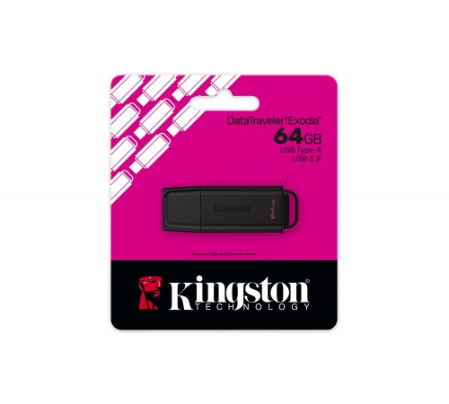 Флеш-накопичувач USB3.2 64GB Kingston DataTraveler Exodia Black (DTXG2/64GB)