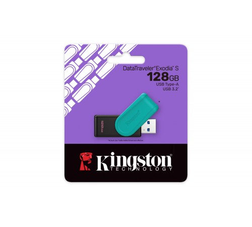 Флеш-накопичувач USB3.2 128GB Kingston DataTraveler Exodia S Black/Green (DTXS/128GB)