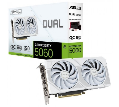 Відеокарта GF RTX 5060 8GB GDDR7 Dual OC White Asus (DUAL-RTX5060-O8G)