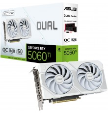 Відеокарта GF RTX 5060 Ti 16GB GDDR7 Dual OC White Asus (DUAL-RTX5060TI-O16G-WHITE)