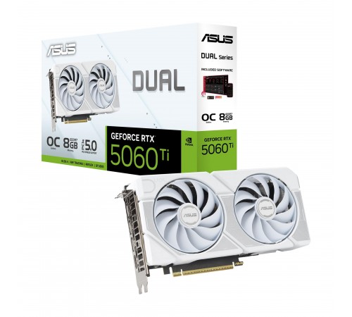 Відеокарта GF RTX 5060 Ti 8GB GDDR7 Dual OC White Asus (DUAL-RTX5060TI-O8G-WHITE)