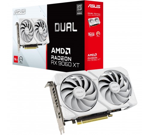 Відеокарта AMD Radeon RX 9060 XT 16GB GDDR6 Dual White Asus (DUAL-RX9060XT-16G-WHITE) Відеокарта AMD Radeon RX 9060 XT 16GB GDDR6 Dual White Asus (DUAL-RX9060XT-16G-WHITE)