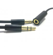 Кабель PowerPlant (DV00DV4057) 2х3.5mm(M)-3.5mm(F), 1.5м, Black