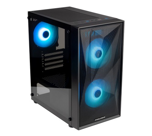 Корпус Prologix E102 Tempered Glass&Mesh Black