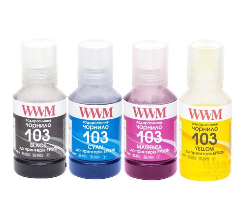 Комплект чорнил WWM для Epson L3100/3110/3150 4х140г B/C/M/Y (E103SET4)