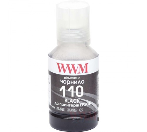 Чорнило WWM Epson M1100/M1120 (Black Pigment) (E110BP) 140г