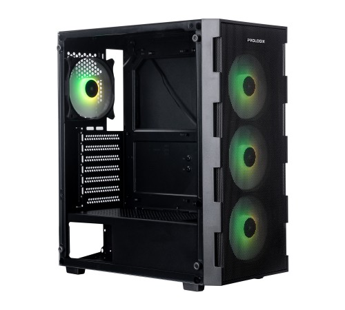 Корпус Prologix E115 Tempered Glass&Mesh Black