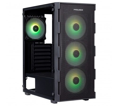 Корпус Prologix E115 Tempered Glass&Mesh Black