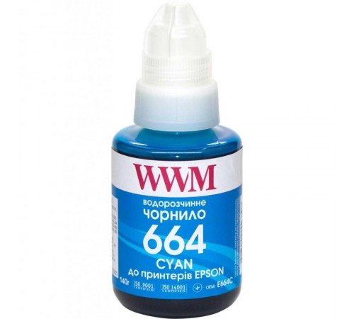 Чорнило WWM Epson L110/210/300 Cyan (E664C) 140г
