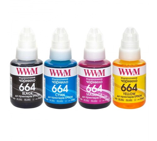 Комплект чорнил WWM для Epson L110/L210/L300 4х140г B/C/M/Y (E664SET4)