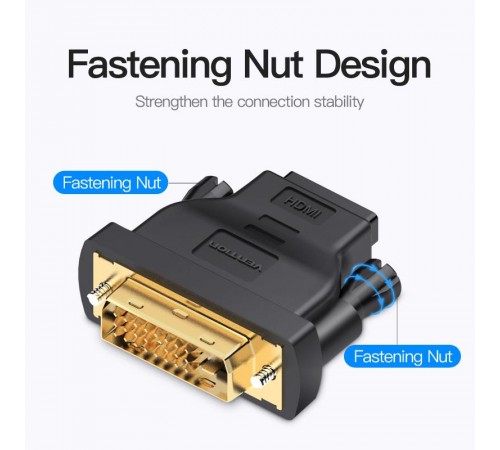 Адаптер Vention HDMI - DVI V 1.4 (F/M), Black (ECDB0)