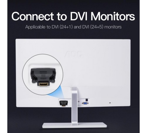 Адаптер Vention HDMI - DVI V 1.4 (F/M), Black (ECDB0)