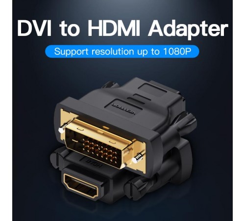 Адаптер Vention HDMI - DVI V 1.4 (F/M), Black (ECDB0)