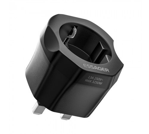 Адаптер Essager EU - UK (F/M) Black (ECTZH-YCC01-Z)