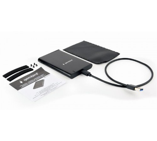 Зовнішня кишеня Gembird SATA HDD 2.5", USB 3.1, алюміній, Black (EE2-U3S-6)