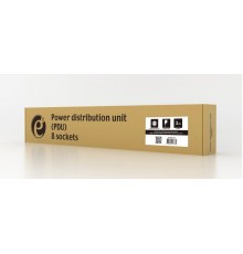 Блок розеток EnerGenie 19" 1U (EG-PDU-014) алюм. корп.,  8 розеток,  16A, 3м, чорний, вилка Schuko