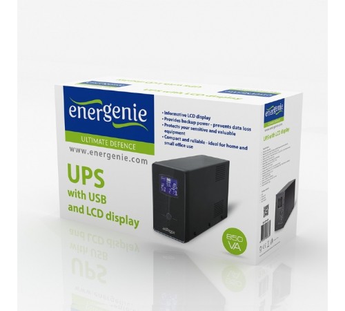 Джерело безперебійного живлення EnerGenie EG-UPS-032 850VA, Line Int., AVR, 2xIEC+1xSchuko, USB, LCD, RJ11 Джерело безперебійного живлення EnerGenie EG-UPS-032 850VA, Line Int., AVR, 2xIEC+1xSchuko, USB, LCD, RJ11