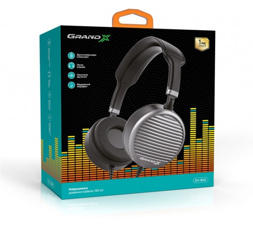 Навушники Grand-X EH-86G Grey