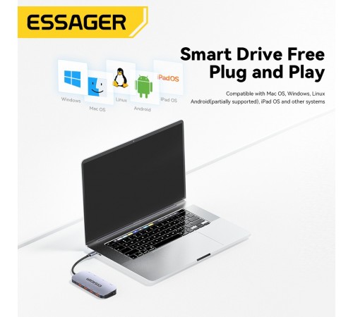 USB-хаб Essager Marble Harp 11 in 1 USB-C Hub (EHB11-FQ0G-Z)