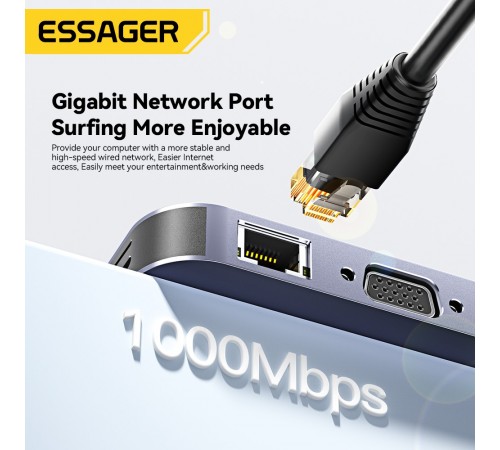 USB-хаб Essager Marble Harp 11 in 1 USB-C Hub (EHB11-FQ0G-Z)