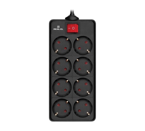 Фільтр живлення REAL-EL RS-8 Protect 1.8 м Black