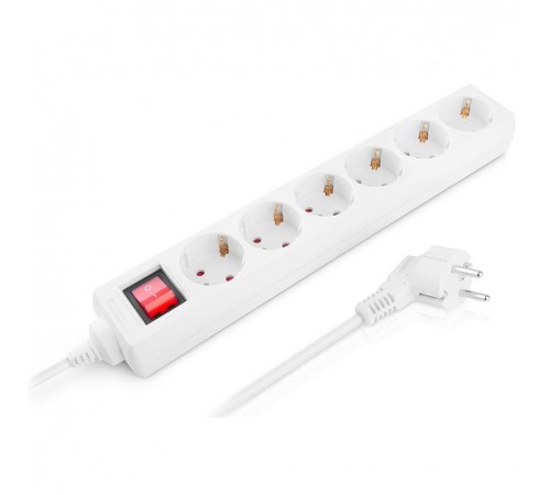 Фільтр живлення REAL-EL RS-6 Protect M 1.8м White (EL122300031) Фільтр живлення REAL-EL RS-6 Protect M 1.8м White (EL122300031)