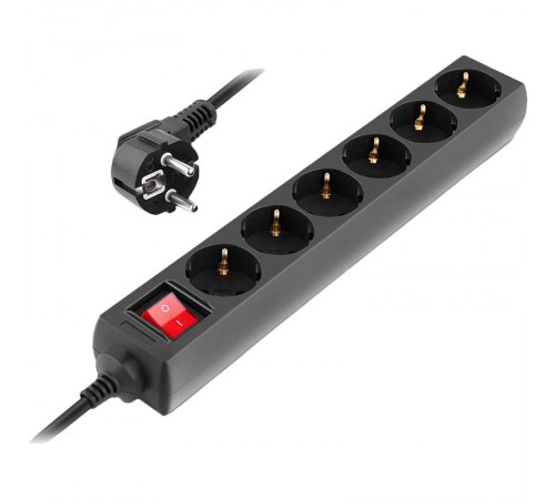 Фільтр живлення REAL-EL RS-6 Protect M 5м Black (EL122300036) Фільтр живлення REAL-EL RS-6 Protect M 5м Black (EL122300036)