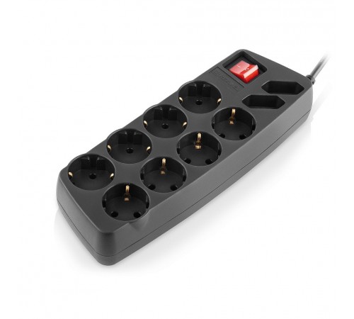 Фільтр живлення REAL-EL RS-10 Protect 1.8 м Black