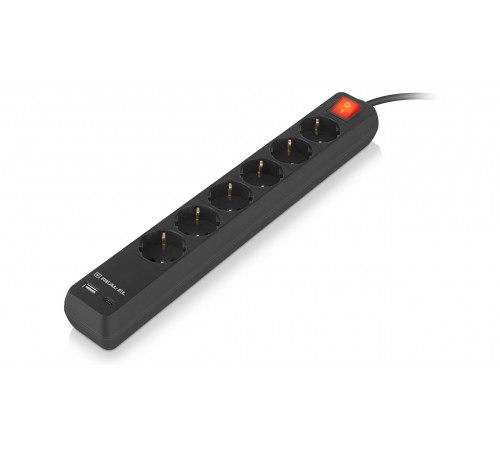 Фільтр живлення REAL-EL RS-Protect 605 3м Black (EL122300041) Фільтр живлення REAL-EL RS-Protect 605 3м Black (EL122300041)