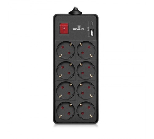 Фільтр живлення REAL-EL RS-Protect 805 1.8м Black (EL122300042) Фільтр живлення REAL-EL RS-Protect 805 1.8м Black (EL122300042)