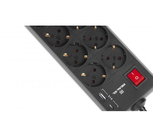 Фільтр живлення REAL-EL RS-Protect 805 3м Black (EL122300043) Фільтр живлення REAL-EL RS-Protect 805 3м Black (EL122300043)