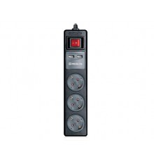 Фільтр живлення REAL-EL RS-3 USB Charge