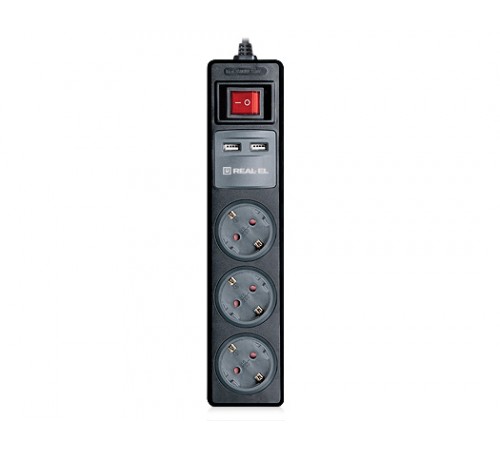 Фільтр живлення REAL-EL RS-3 USB Charge