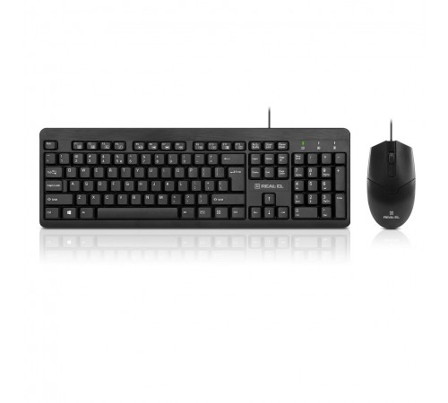 Комплект (клавіатура, миша) REAL-EL Standard 504 Kit Black (EL123100037)