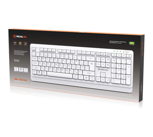 Клавіатура бездротова REAL-EL RK-761W White