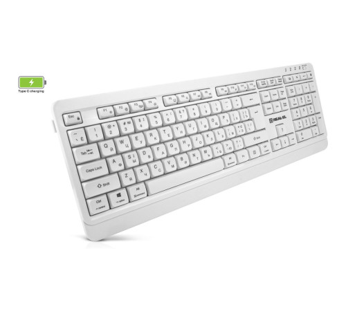 Клавіатура бездротова REAL-EL RK-761W White