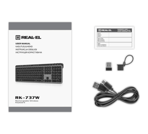 Клавіатура бездротова REAL-EL RK-737W Black/Grey