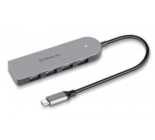 USB-хаб REAL-EL CQ-415 USB Type-C 4-в-1 USB-хаб REAL-EL CQ-415 USB Type-C 4-в-1