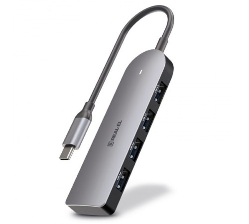 USB-хаб REAL-EL CQ-415 USB Type-C 4-в-1 USB-хаб REAL-EL CQ-415 USB Type-C 4-в-1