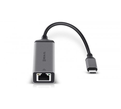 Мережевий адаптер REAL-EL CE-150 USB Type-C - RJ45 (M/F), 0.1 м, Black (EL123110004)
