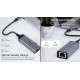 Мережевий адаптер REAL-EL CE-150 USB Type-C - RJ45 (M/F), 0.1 м, Black (EL123110004)