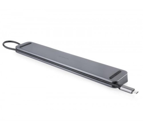 USB-хаб REAL-EL CQ-1000 USB3.0х3/USB-C/HDMI/VGA/RJ45/SD/TF/3.5 mm audio, 0.4m, Space Grey