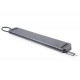 USB-хаб REAL-EL CQ-1000 USB3.0х3/USB-C/HDMI/VGA/RJ45/SD/TF/3.5 mm audio, 0.4m, Space Grey