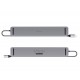 USB-хаб REAL-EL CQ-1000 USB3.0х3/USB-C/HDMI/VGA/RJ45/SD/TF/3.5 mm audio, 0.4m, Space Grey